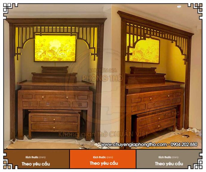 Hoàn thiện lắp đặt nội thất phòng thờ độc đáo tại Long Biên