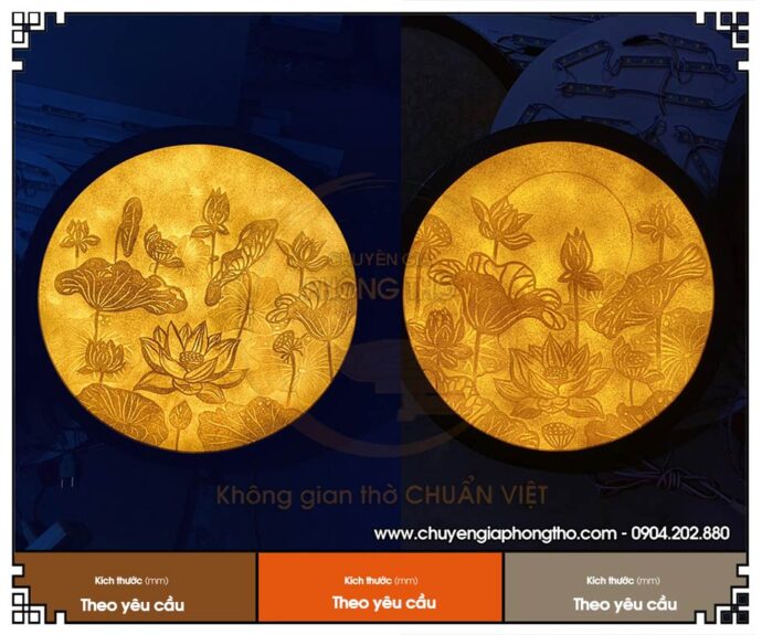 Tranh trúc chỉ hoa sen hình tròn - Báo giá mới nhất