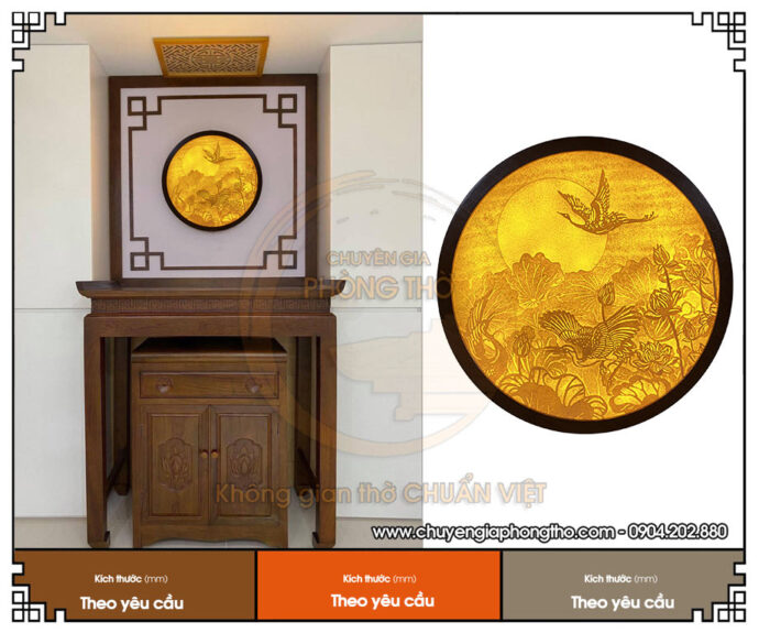 Tranh trúc chỉ hoa sen hình tròn - Báo giá mới nhất