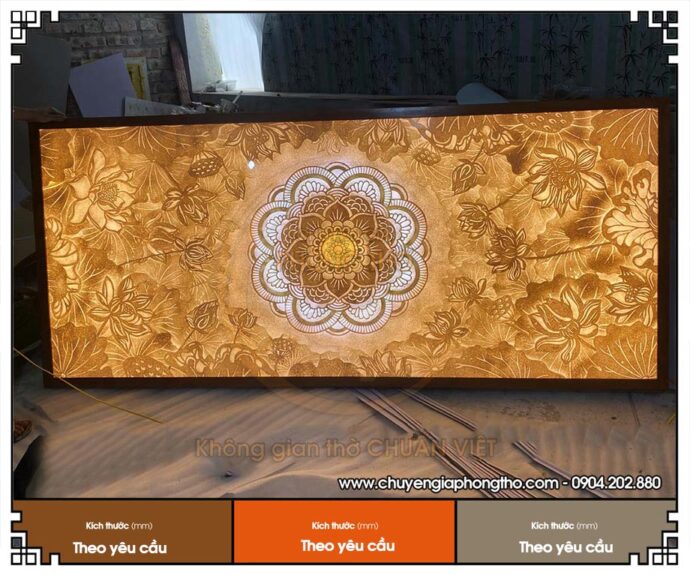 Tranh trúc chỉ Mandala hình chữ nhật