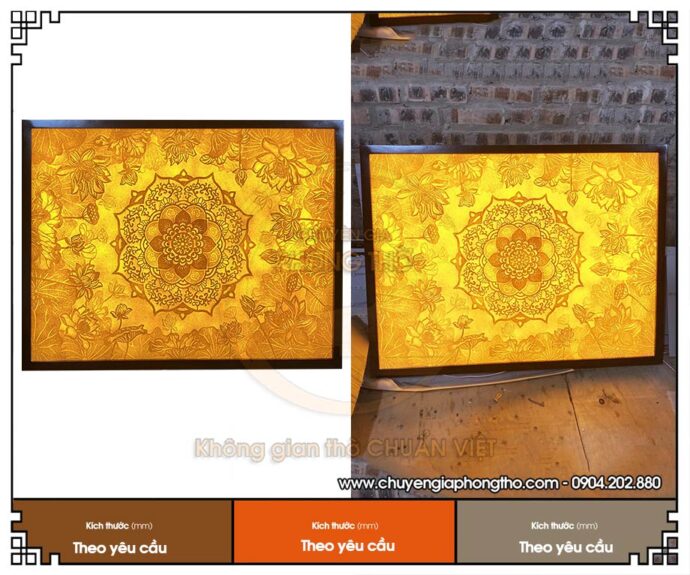 Tranh trúc chỉ Mandala hình chữ nhật