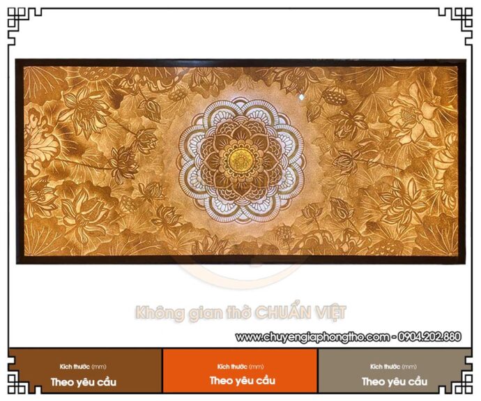 Tranh trúc chỉ Mandala hình chữ nhật