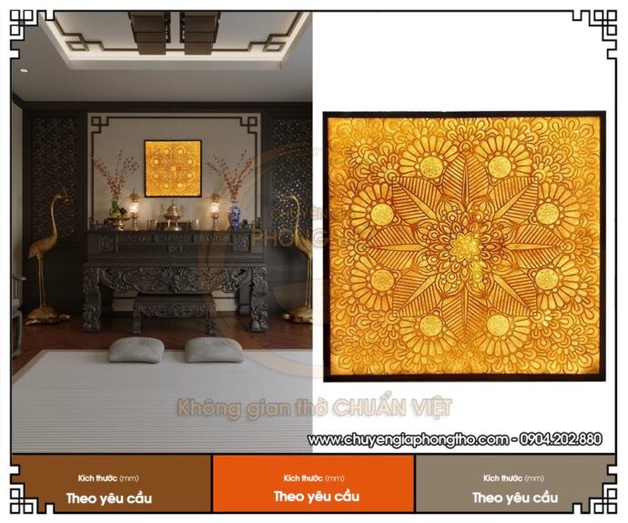 Tranh trúc chỉ Mandala hình vuông