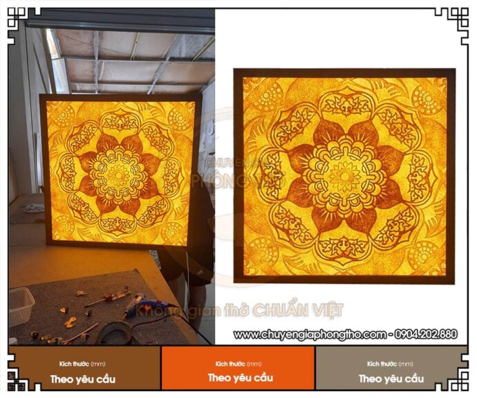 Tranh trúc chỉ Mandala hình vuông