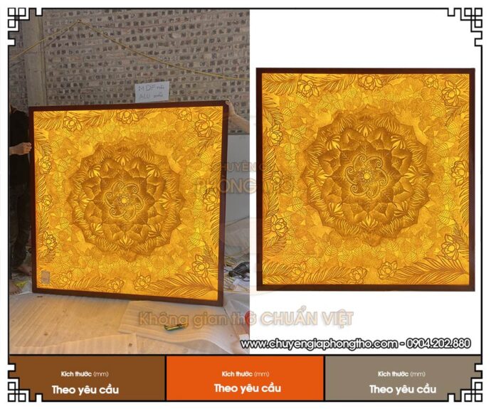 Tranh trúc chỉ Mandala hình vuông