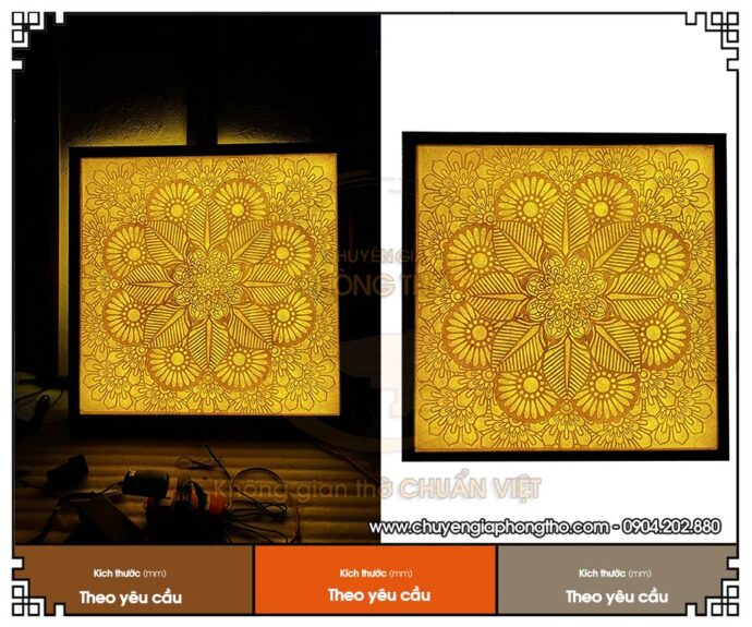 Tranh trúc chỉ Mandala hình vuông
