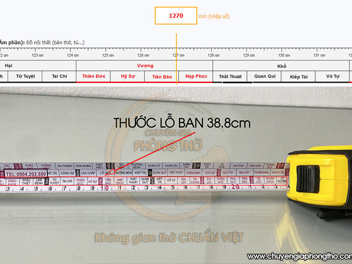 Ý nghĩa các cung trên thước lỗ ban 38.8cm