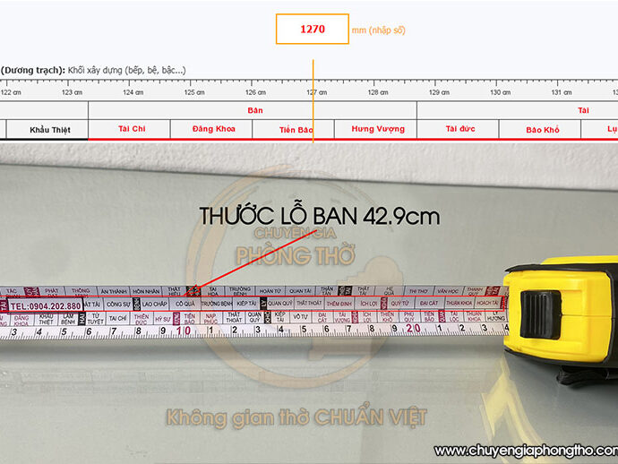 Ý nghĩa các cung trên thước lỗ ban 42.9cm
