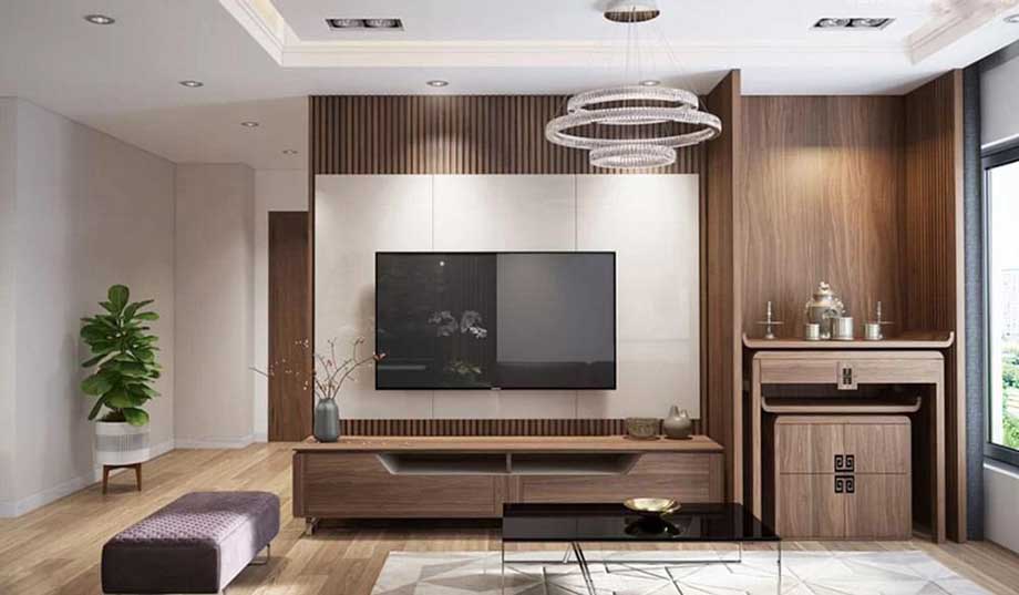 Tổng hợp một số mẫu tủ thờ hiện đại đặt tại phòng khách