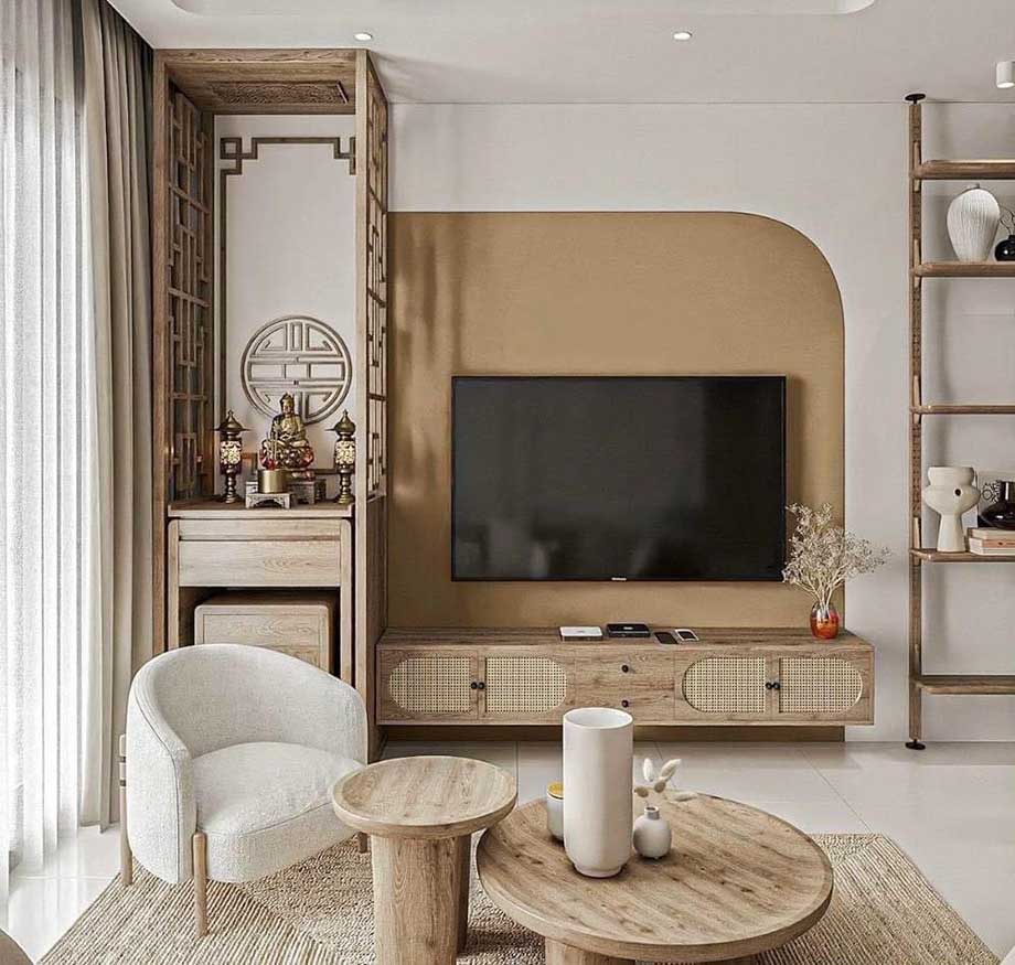 Tổng hợp một số mẫu tủ thờ hiện đại đặt tại phòng khách