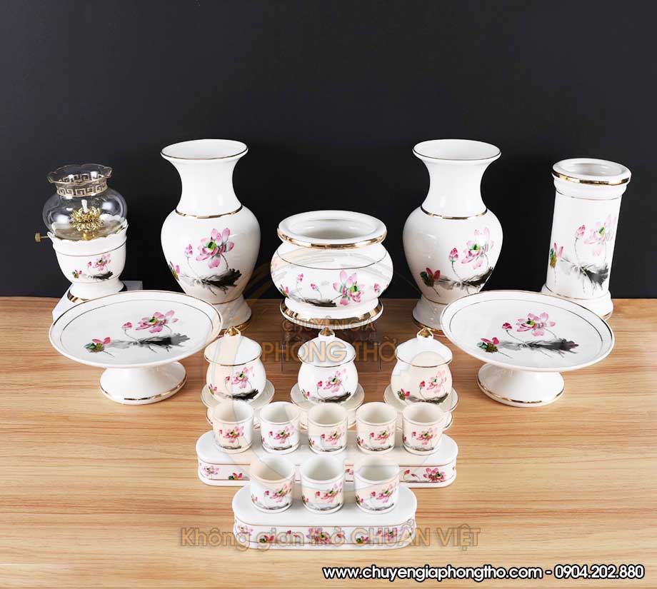 Bộ sưu tập 10+ bộ đồ thờ cúng gốm sứ cao cấp