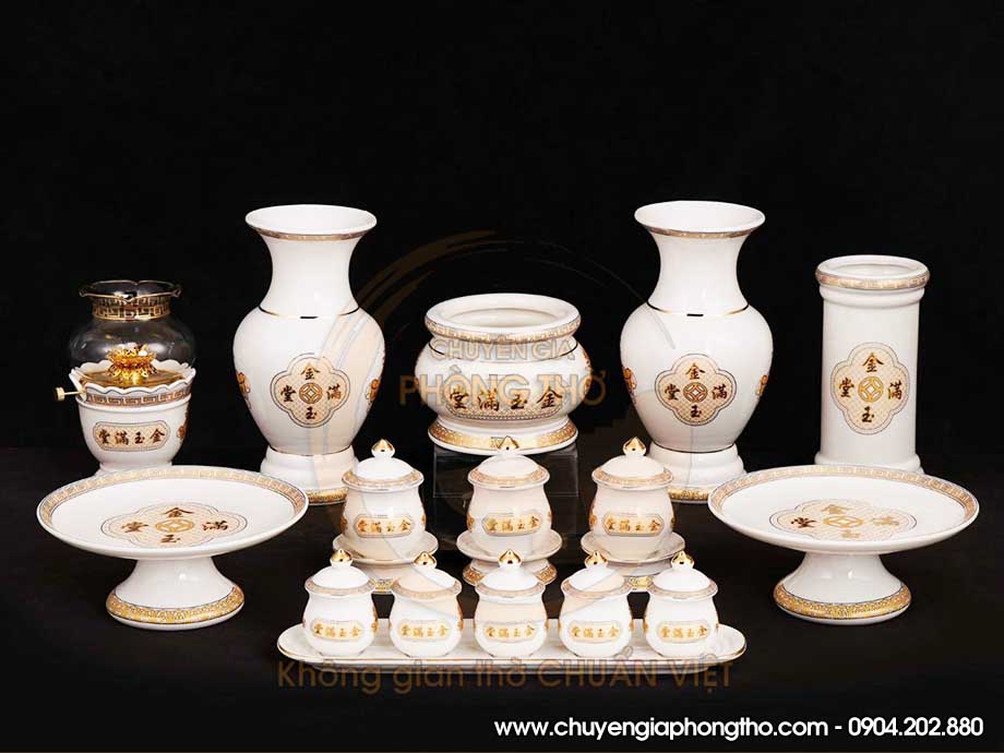 Bộ sưu tập 10+ bộ đồ thờ cúng gốm sứ cao cấp