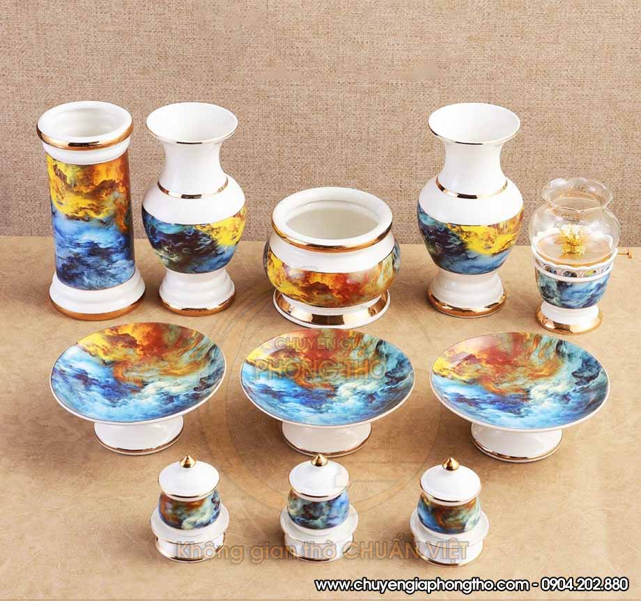 Bộ sưu tập 10+ bộ đồ thờ cúng gốm sứ cao cấp