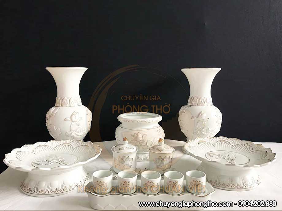 Bộ sưu tập 10+ bộ đồ thờ cúng gốm sứ cao cấp