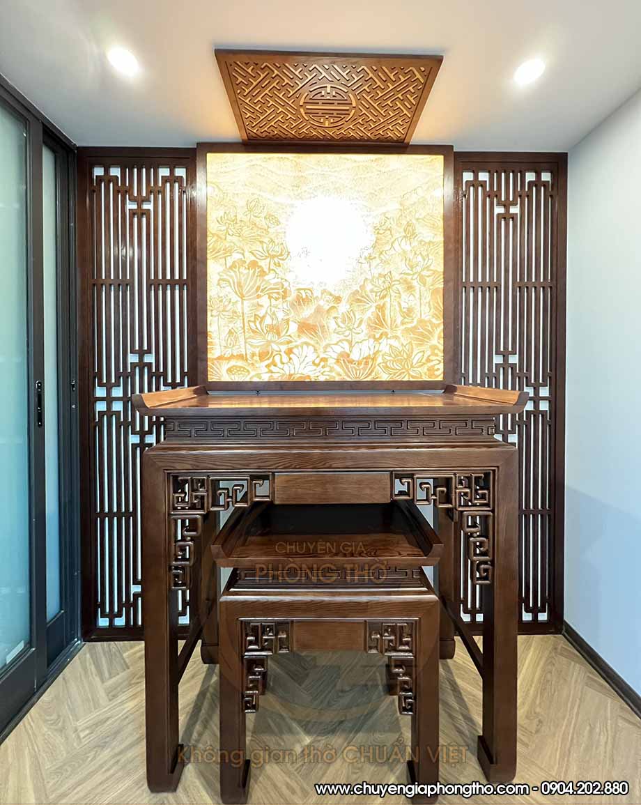 Lắp đặt nội thất phòng thờ đầy đủ tại chung cư The Manor Lắp đặt nội thất phòng thờ đầy đủ tại chung cư The Manor