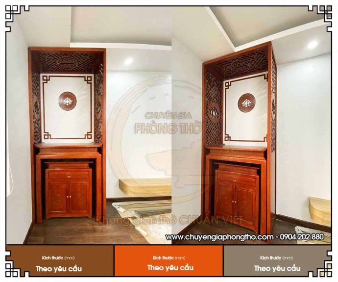 Lắp đặt bàn thờ đứng gỗ sồi tại chung cư The Zei Mỹ Đình