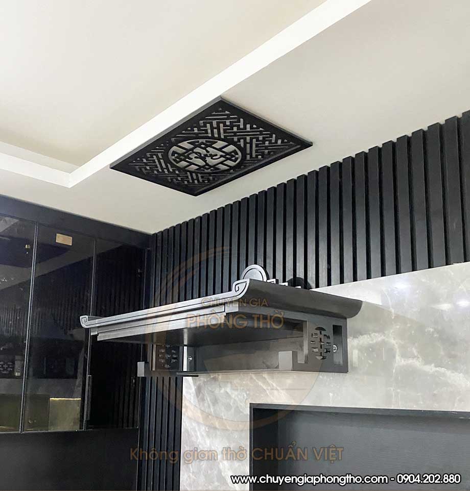 Mẫu bàn thờ màu đen huyền bí tại chung cư Epic Tower BTT25 Mẫu bàn thờ màu đen huyền bí tại chung cư Epic Tower BTT25 