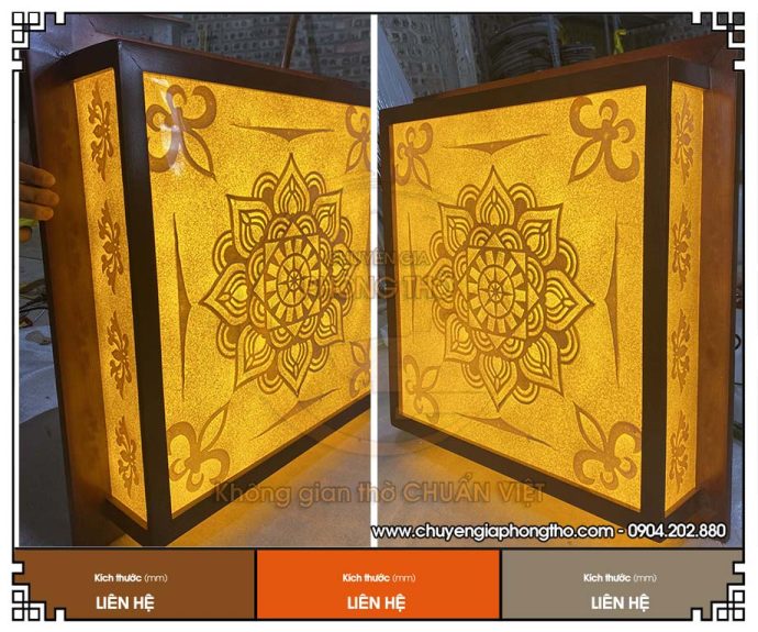 Đèn ốp trần trúc chỉ Mandala vuông