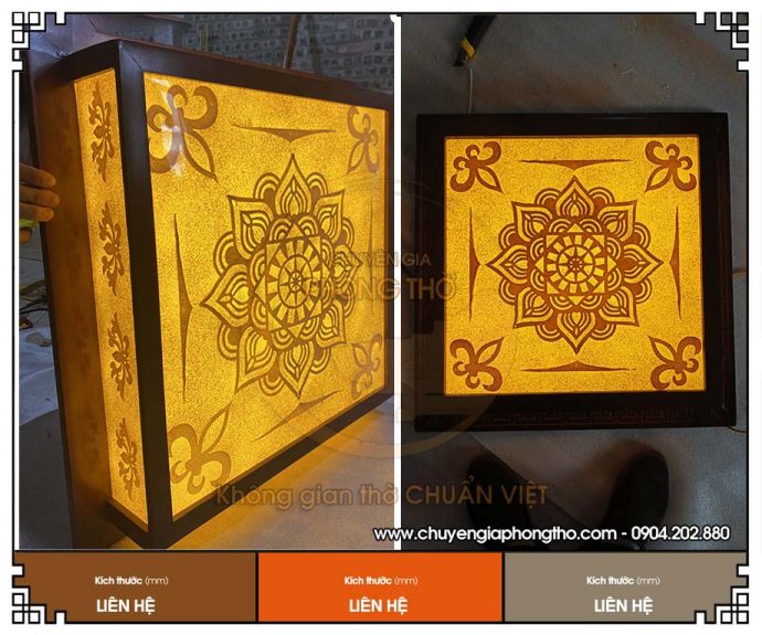 Đèn ốp trần trúc chỉ Mandala vuông