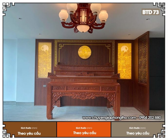 Bàn thờ tam cấp gỗ hương đá BTD73