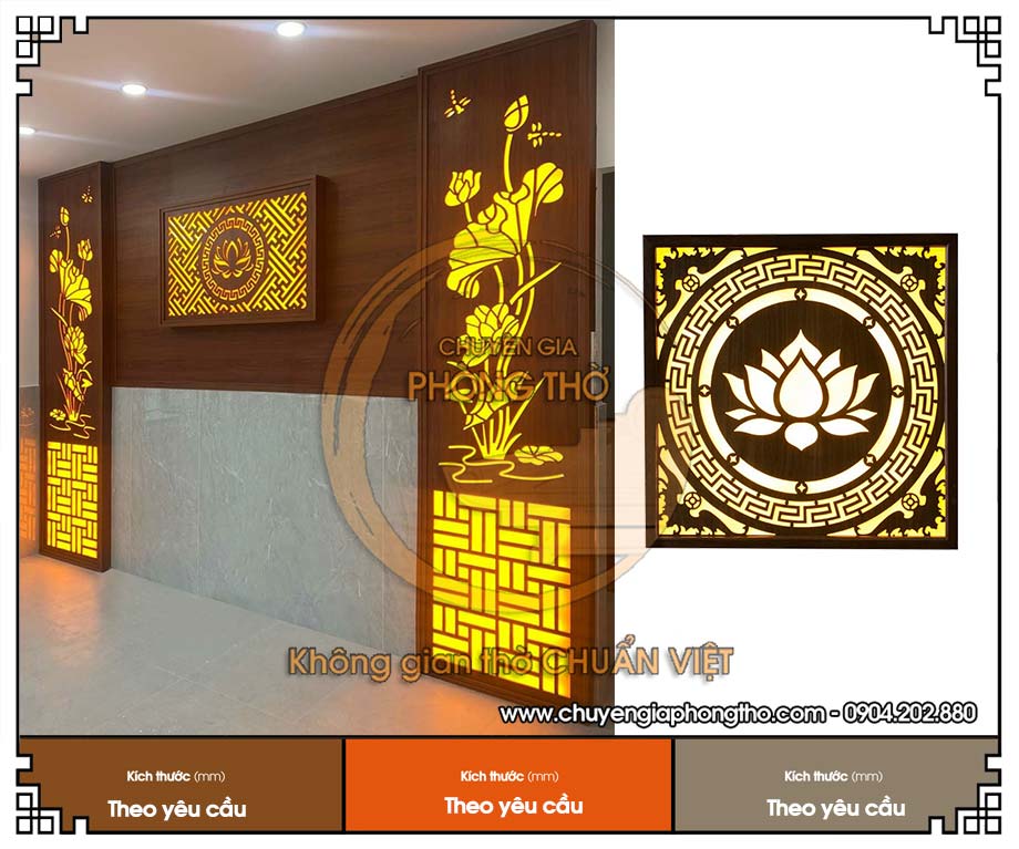 Vách ngăn phòng thờ gỗ MDF