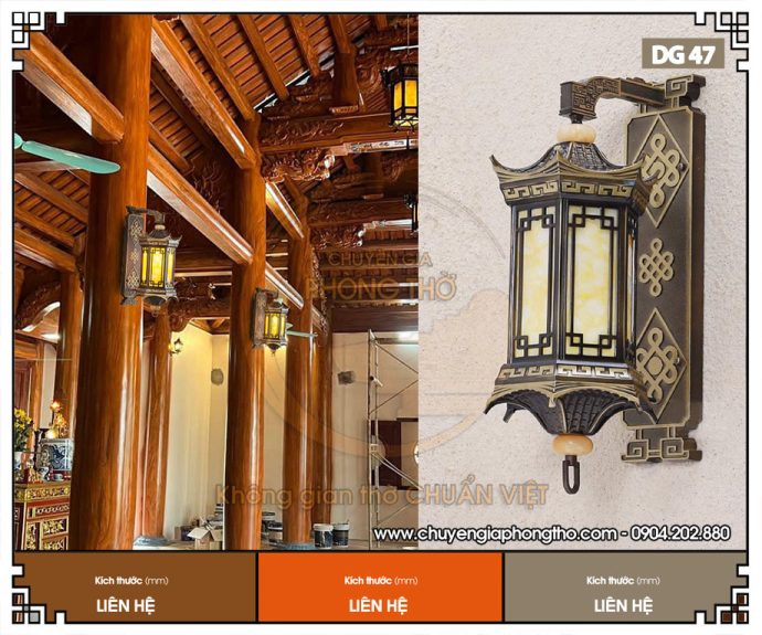 Đèn gắn tường ngoài trời cổ điển DG47 cho nhà gỗ, nhà thờ họ