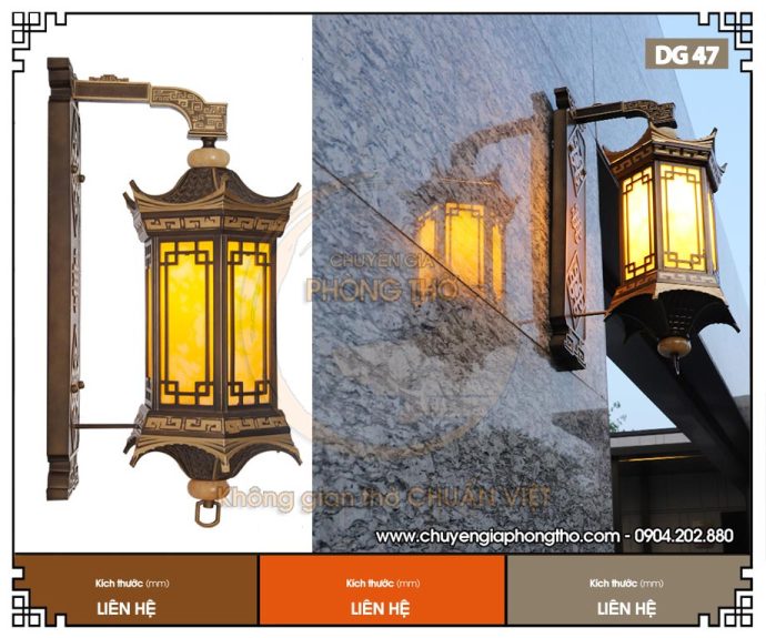 Đèn gắn tường ngoài trời cổ điển DG47 cho nhà gỗ, nhà thờ họ