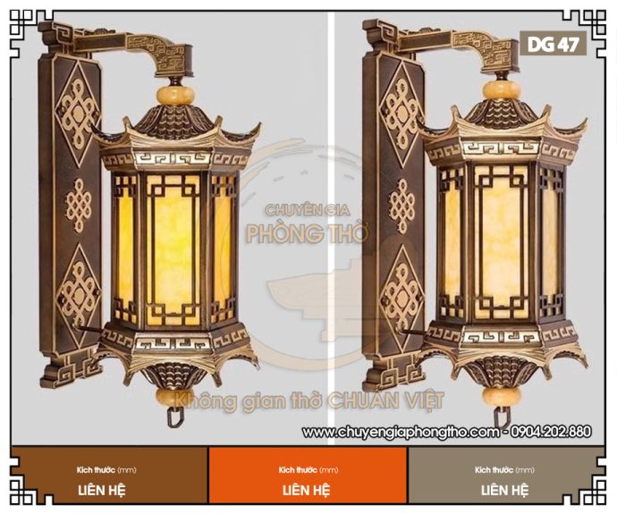 Đèn gắn tường ngoài trời cổ điển DG47 cho nhà gỗ, nhà thờ họ