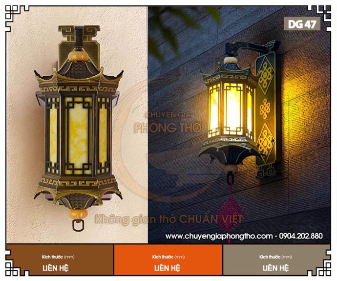 Đèn gắn tường ngoài trời cổ điển DG47 cho nhà gỗ, nhà thờ họ