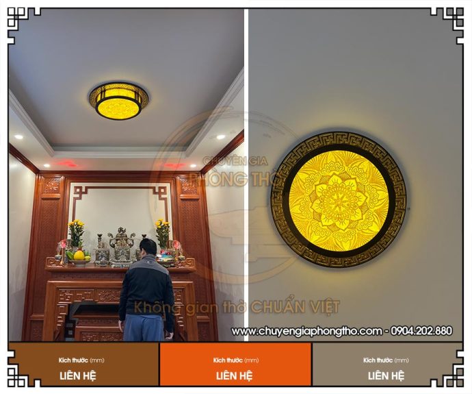 Tranh trúc chỉ ốp trần Mandala hình tròn