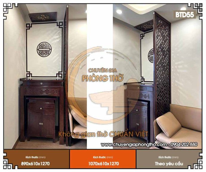 Vách ngăn phòng thờ quán cafe