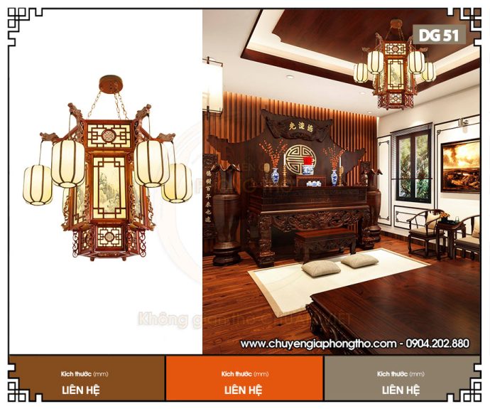 Đèn thả trần cổ điển phong cách Trung Hoa DG51