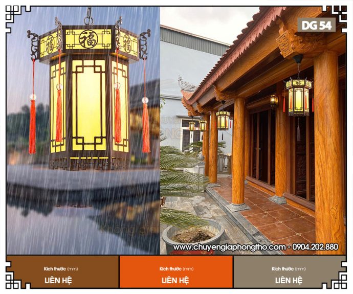Mẫu đèn lồng chữ Phúc thả trần DG54