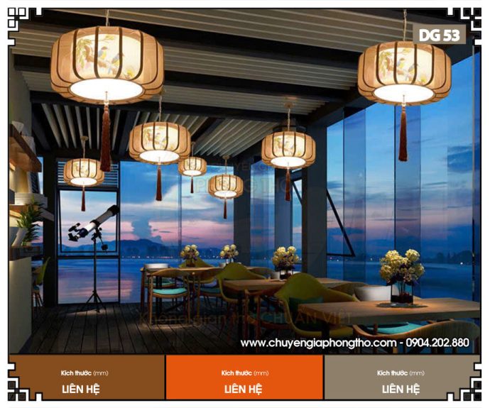 Mẫu đèn lồng thả trần phòng thờ DG53