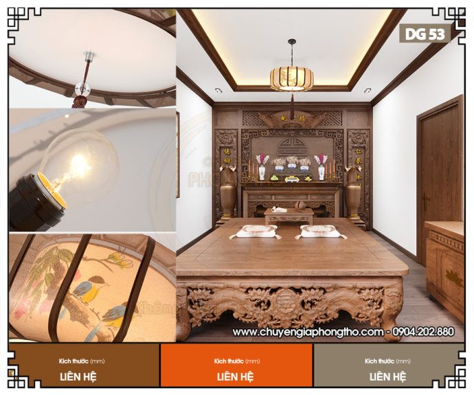 Mẫu đèn lồng thả trần phòng thờ DG53