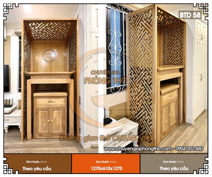 Vách ngăn phòng thờ chữ Vạn