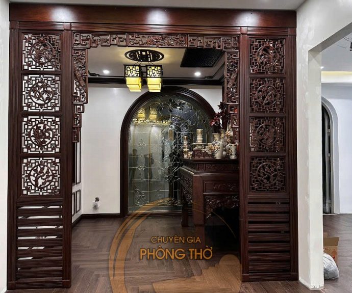 Vách ngăn phòng thờ phong cách Á Đông