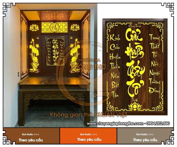 Vách CNC bàn thờ ốp hậu