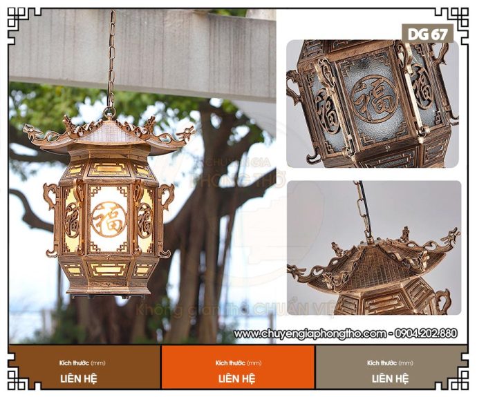 Mẫu đèn treo ngoài hiên nhà gỗ, nhà thờ họ DG67