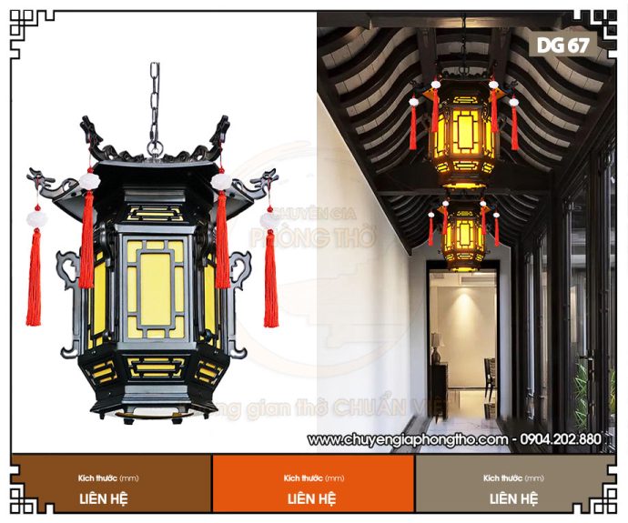 Mẫu đèn treo ngoài hiên nhà gỗ, nhà thờ họ DG67