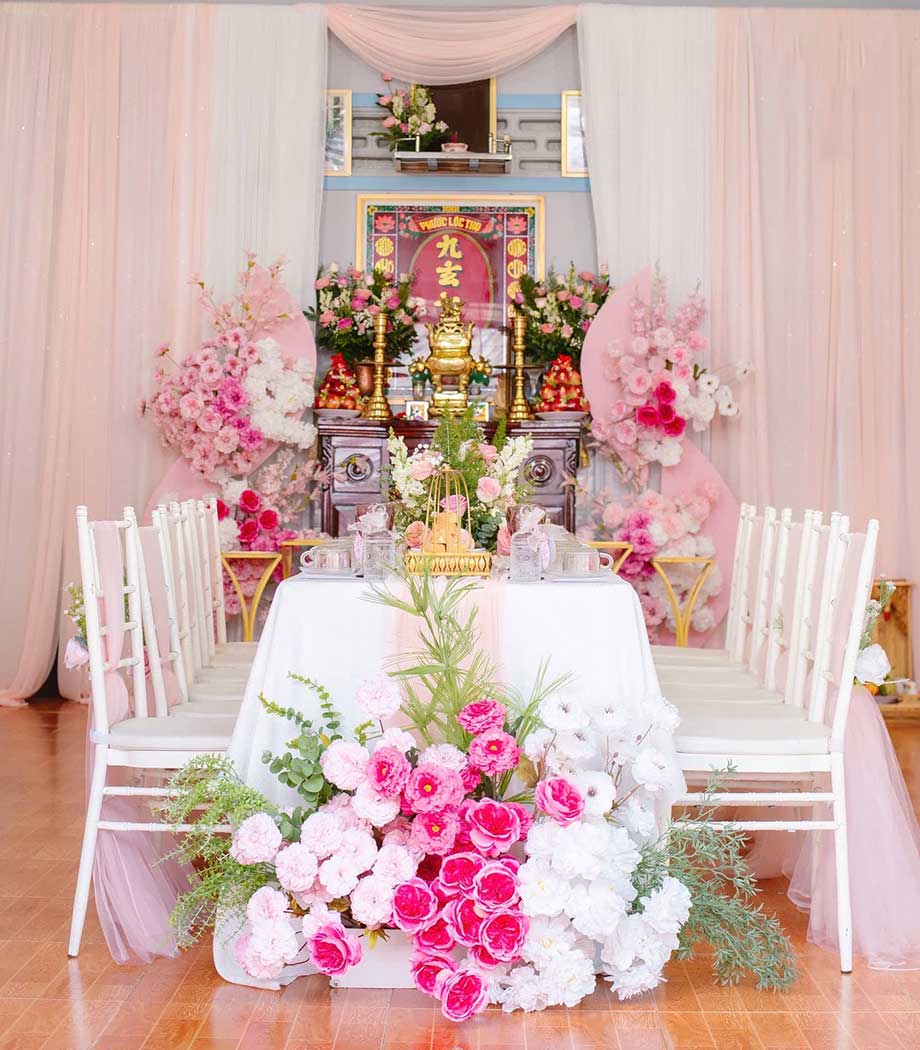 những mẫu trang trí bàn thờ gia tiên đám cưới đẹp – đơn giản – ý nghĩa