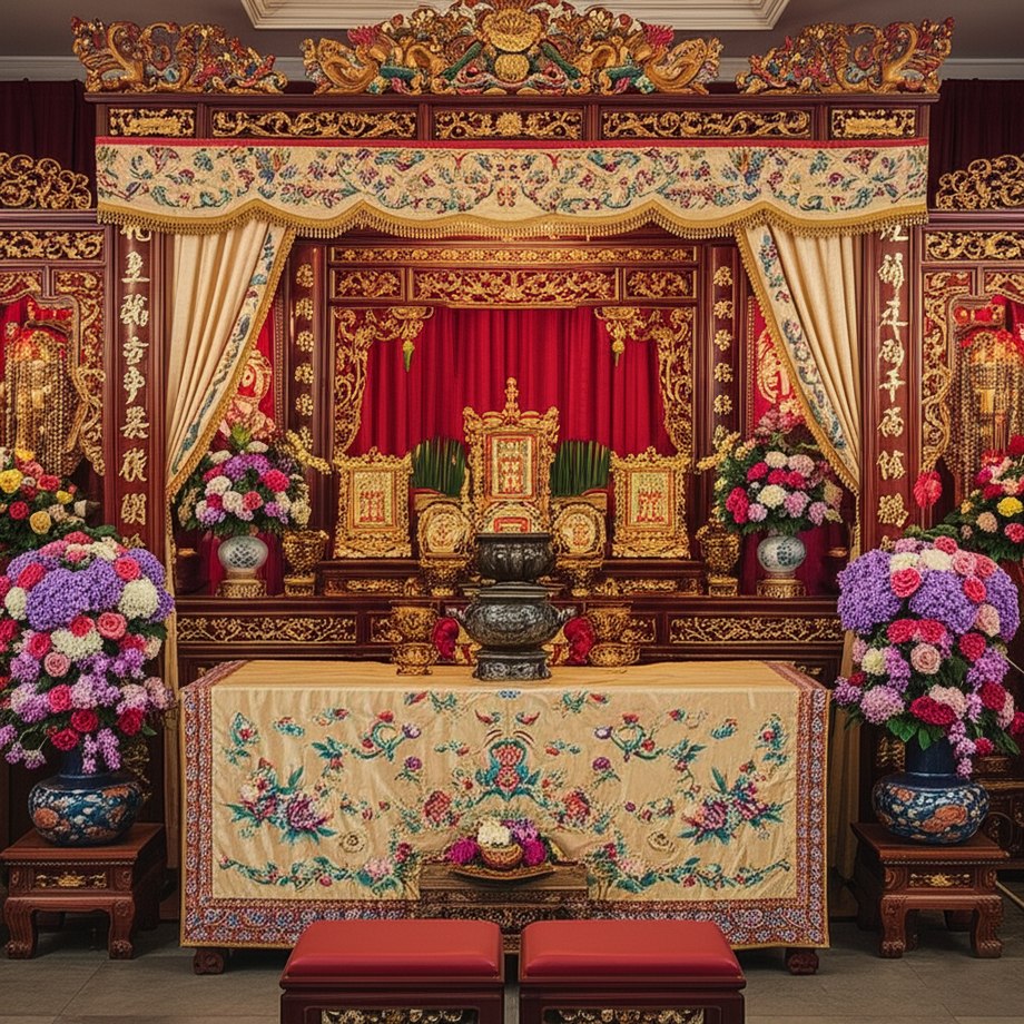những mẫu trang trí bàn thờ gia tiên đám cưới đẹp – đơn giản – ý nghĩa