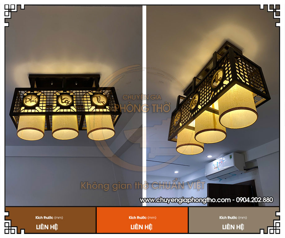 Lắp đặt đèn phòng thờ Phúc Lộc Thọ tại phường Kim Liên Hà Nội