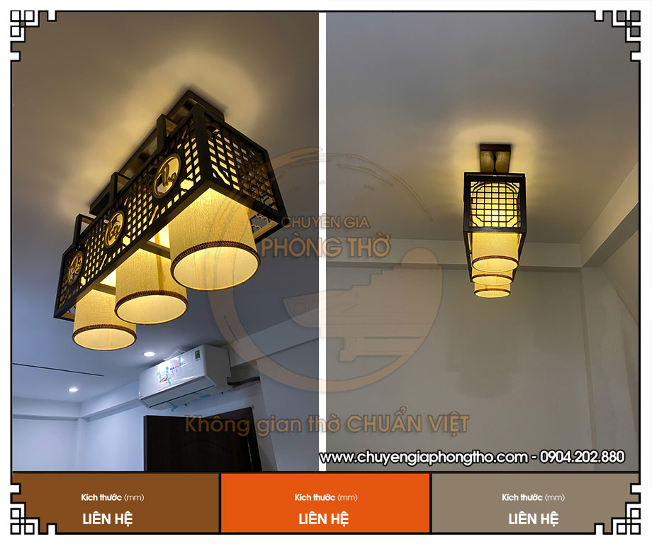 Lắp đặt đèn phòng thờ Phúc Lộc Thọ tại phường Kim Liên Hà Nội