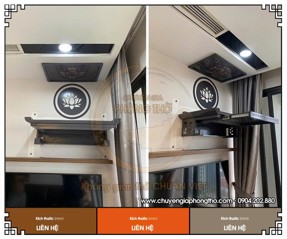 Lắp đặt bàn thờ treo tường có ngăn kéo tại chung cư An Bình City