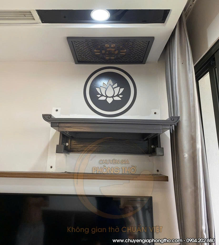 Lắp đặt bàn thờ treo tường có ngăn kéo tại chung cư An Bình City