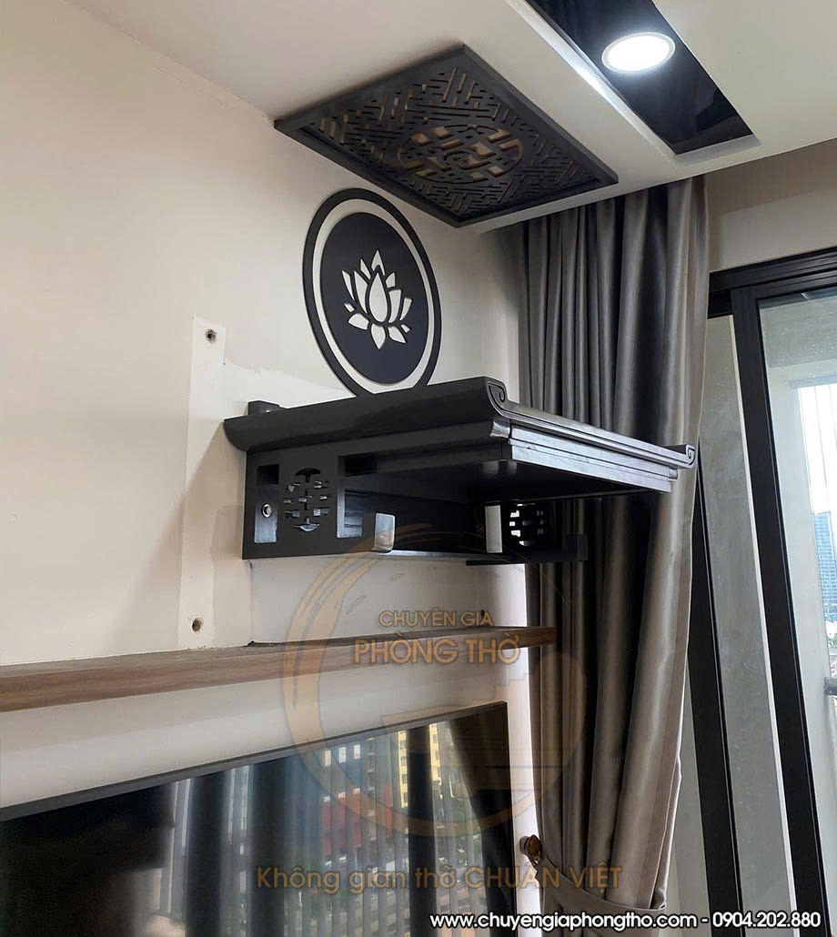 Lắp đặt bàn thờ treo tường có ngăn kéo tại chung cư An Bình City