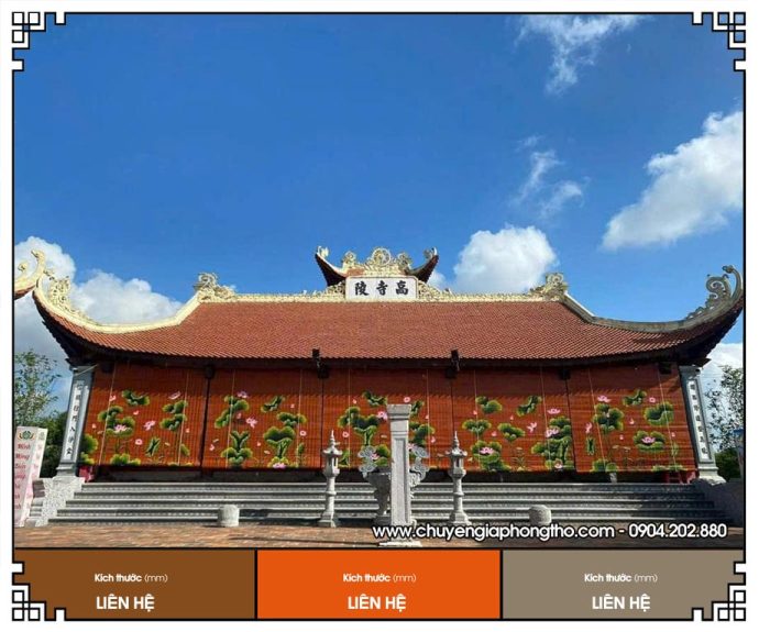 Mành trúc vẽ thủ công nghệ thuật treo nhà thờ họ