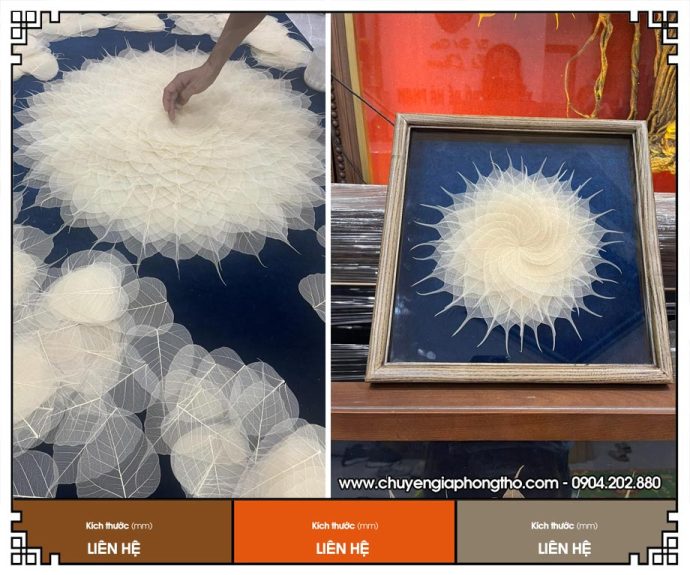 Tranh lá bồ đề thủ công mỹ nghệ