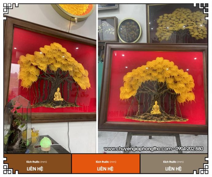 Tranh lá bồ đề thủ công mỹ nghệ